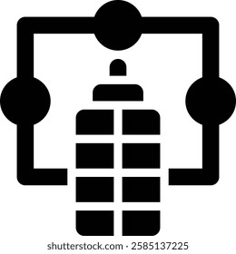 ERP System, Enterprise System Glyph Solid Icon