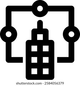 ERP System, Enterprise System Outline Icon
