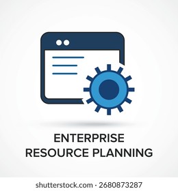 Sistema ERP, planejamento de recursos empresariais. Automação e inovação de negócios. Ícone Vetor, Sistema de Software ERP para IA e Negócios