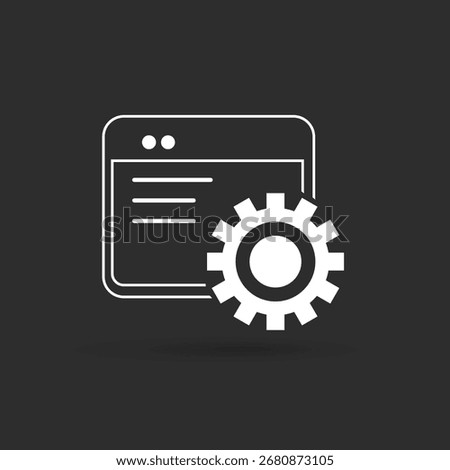 ERP system, Enterprise resource planning with black and white background. Business automation and innovation. Vector icon, ERP Software System for AI and Business