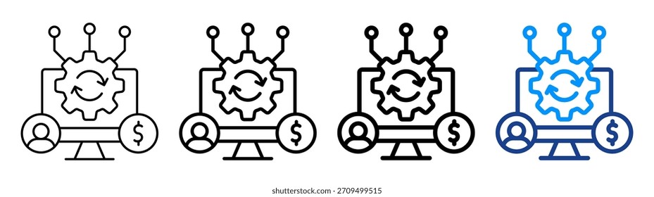 Erp System Icon Different Outline Collection Set