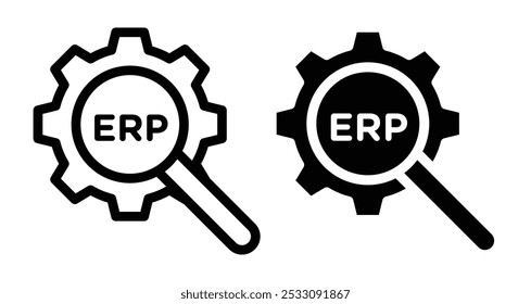 Estilo de linha do ícone do Sistema ERP. EPS10
