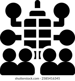ERP Team, Workforce Management Glyph Solid Icon