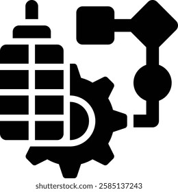 ERP Tools, Business Workflow Optimization Glyph Solid Icon