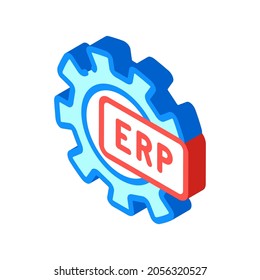 erp working processing isometric icon vector. erp working processing sign. isolated symbol illustration