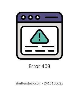 Error 403  vector Filled outline icon style illustration. EPS 10 File svg