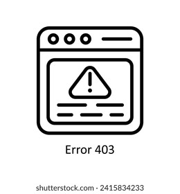 Error 403  vector  outline icon style illustration. EPS 10 File svg