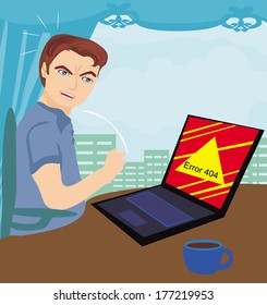 Error 404 - Computer Bug At Work