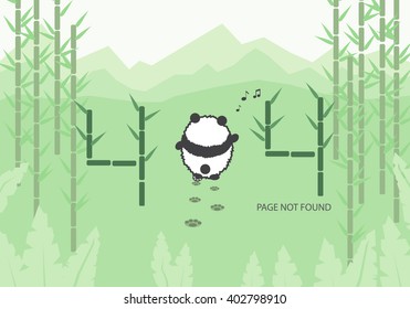 Error 404. Concept image with a panda.