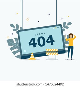 Error 404 concept landing page. error 404 concept design can be used for websites, landing pages, UI, mobile applications, posters, banner