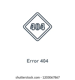 Error 404 concept line icon. Linear Error 404 concept outline symbol design. This simple element illustration can be used for web and mobile UI/UX.