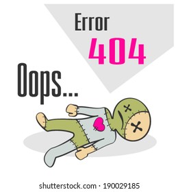 Error 404 concept with voodoo doll