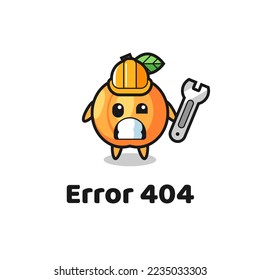 Fehler 404 mit dem süßen Aprikosenmaskott , niedliches Design für T-Shirt, Aufkleber, Logo-Element
