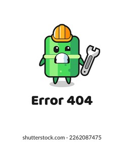 error 404 with the cute bamboo mascot , cute style design for t shirt, sticker, logo element