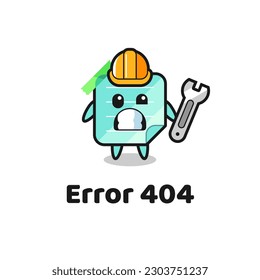 error 404 with the cute blue sticky notes mascot , cute style design for t shirt, sticker, logo element