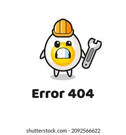 error 404 with the cute boiled egg mascot , cute style design for t shirt, sticker, logo element
