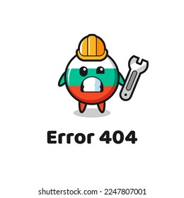 error 404 with the cute bulgaria flag badge mascot , cute style design for t shirt, sticker, logo element