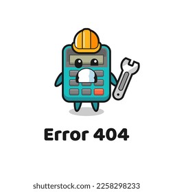 error 404 with the cute calculator mascot , cute style design for t shirt, sticker, logo element