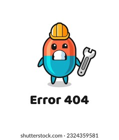 error 404 with the cute capsule mascot , cute style design for t shirt, sticker, logo element