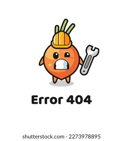 error 404 with the cute carrot mascot , cute style design for t shirt, sticker, logo element
