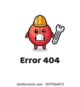 error 404 con la linda mascota de bola de cricket, diseño de estilo lindo para camiseta, pegatina, elemento logotipo