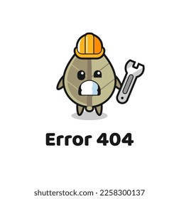 error 404 with the cute dried leaf mascot , cute style design for t shirt, sticker, logo element