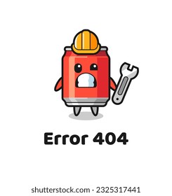 error 404 con la bebida linda puede mascota, diseño de estilo lindo para camiseta, pegatina, elemento logotipo