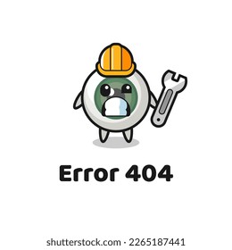 error 404 con la mascota de béisbol lindo, diseño de estilo lindo para camiseta, pegatina, elemento logotipo