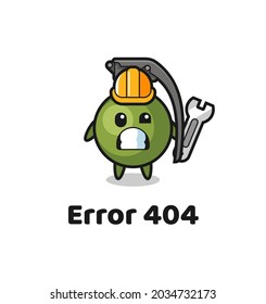 Fehler 404 mit dem süßen Maskottchen aus Granatgranate , niedliches Design für T-Shirt, Aufkleber, Logo-Element