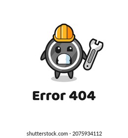 error 404 with the cute hockey puck mascot , cute style design for t shirt, sticker, logo element