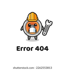 error 404 con la linda mascota de altavoces, diseño de estilo lindo para camiseta, pegatina, elemento logotipo