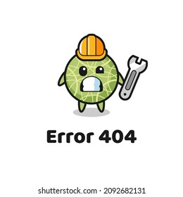 error 404 with the cute melon fruit mascot , cute style design for t shirt, sticker, logo element