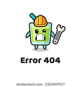 error 404 con la linda mascota de jugo de melón, diseño de estilo lindo para camiseta, pegatina, elemento logotipo