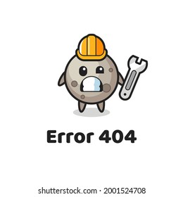 error 404 con la linda mascota de la luna, diseño de estilo lindo para camiseta, pegatina, elemento logotipo