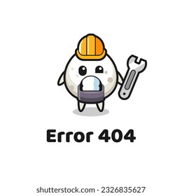error 404 with the cute onigiri mascot , cute style design for t shirt, sticker, logo element