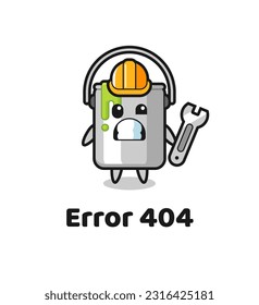 error 404 with the cute paint tin mascot , cute style design for t shirt, sticker, logo element