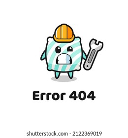 error 404 with the cute pillow mascot , cute style design for t shirt, sticker, logo element