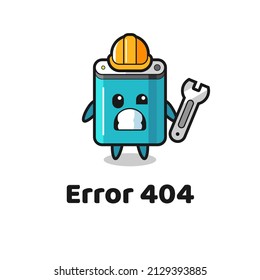 error 404 with the cute power bank mascot , cute style design for t shirt, sticker, logo element