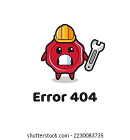 Fehler 404 mit dem süßen Dichtungswachs-Maskottchen , niedliches Design für T-Shirt, Aufkleber, Logo-Element
