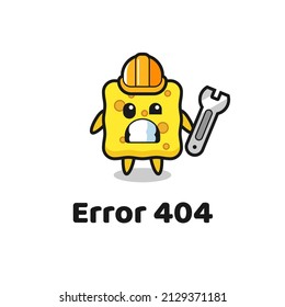 error 404 with the cute sponge mascot , cute style design for t shirt, sticker, logo element