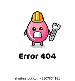 error 404 with the cute strawberry drop juice mascot , cute style design for t shirt, sticker, logo element
