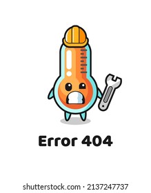 error 404 with the cute thermometer mascot , cute style design for t shirt, sticker, logo element