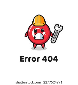 error 404 with the cute turkey flag badge mascot , cute style design for t shirt, sticker, logo element