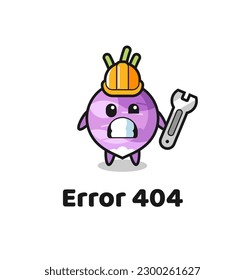 error 404 with the cute turnip mascot , cute style design for t shirt, sticker, logo element