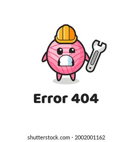 error 404 with the cute yarn ball mascot , cute style design for t shirt, sticker, logo element