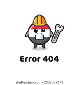 error 404 with the cute yemen flag badge mascot , cute style design for t shirt, sticker, logo element