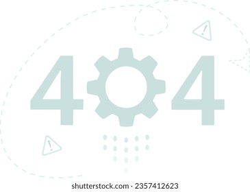 Error 404 exclamation mark airplane waiting line site gear different sizes vector illustration