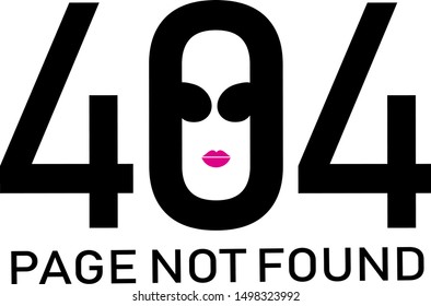 error 404. the face of a woman with glasses. vector