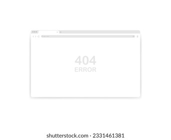Error 404. Flat, white, page not found, error when opening the site. Vector illustration.