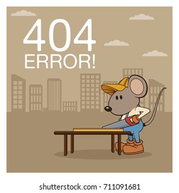error 404 with funny mouses cartoon